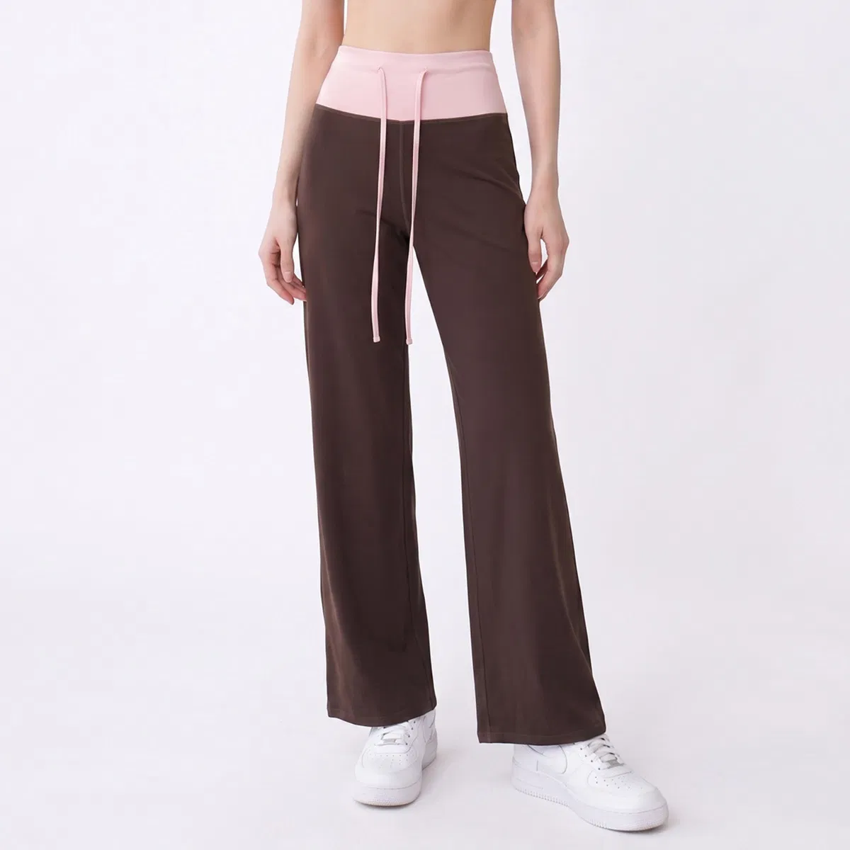 Women Contrast-Waistband Wide-Leg Pants SC-01-W10