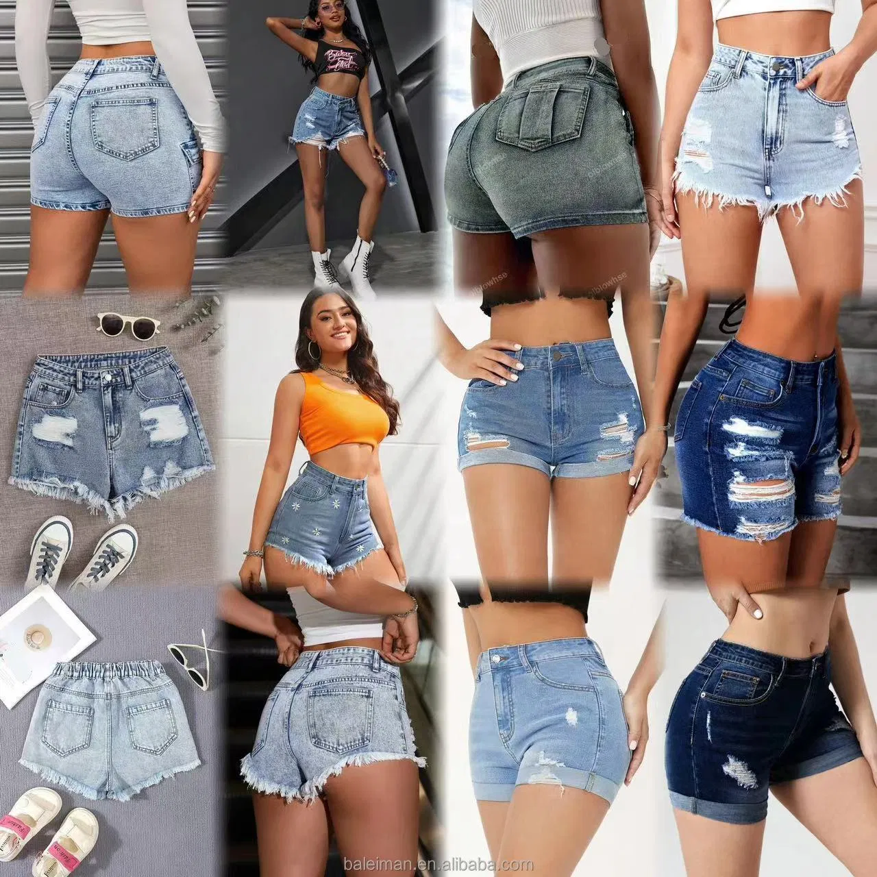 Women Distressed Denim Cut-Off Shorts SC-02-W02