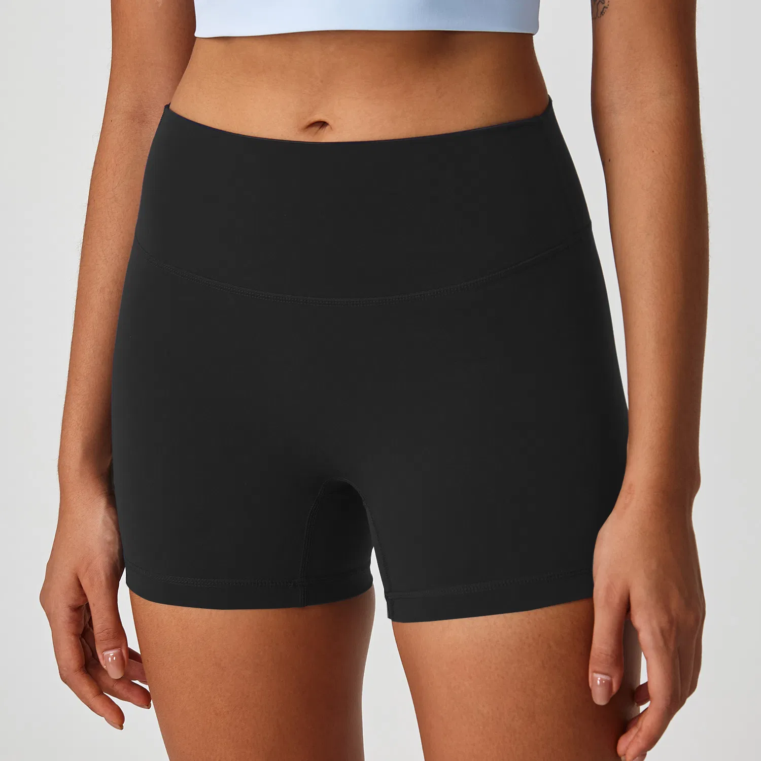 Women Plain High-Waist Biker Shorts SC-02-W09