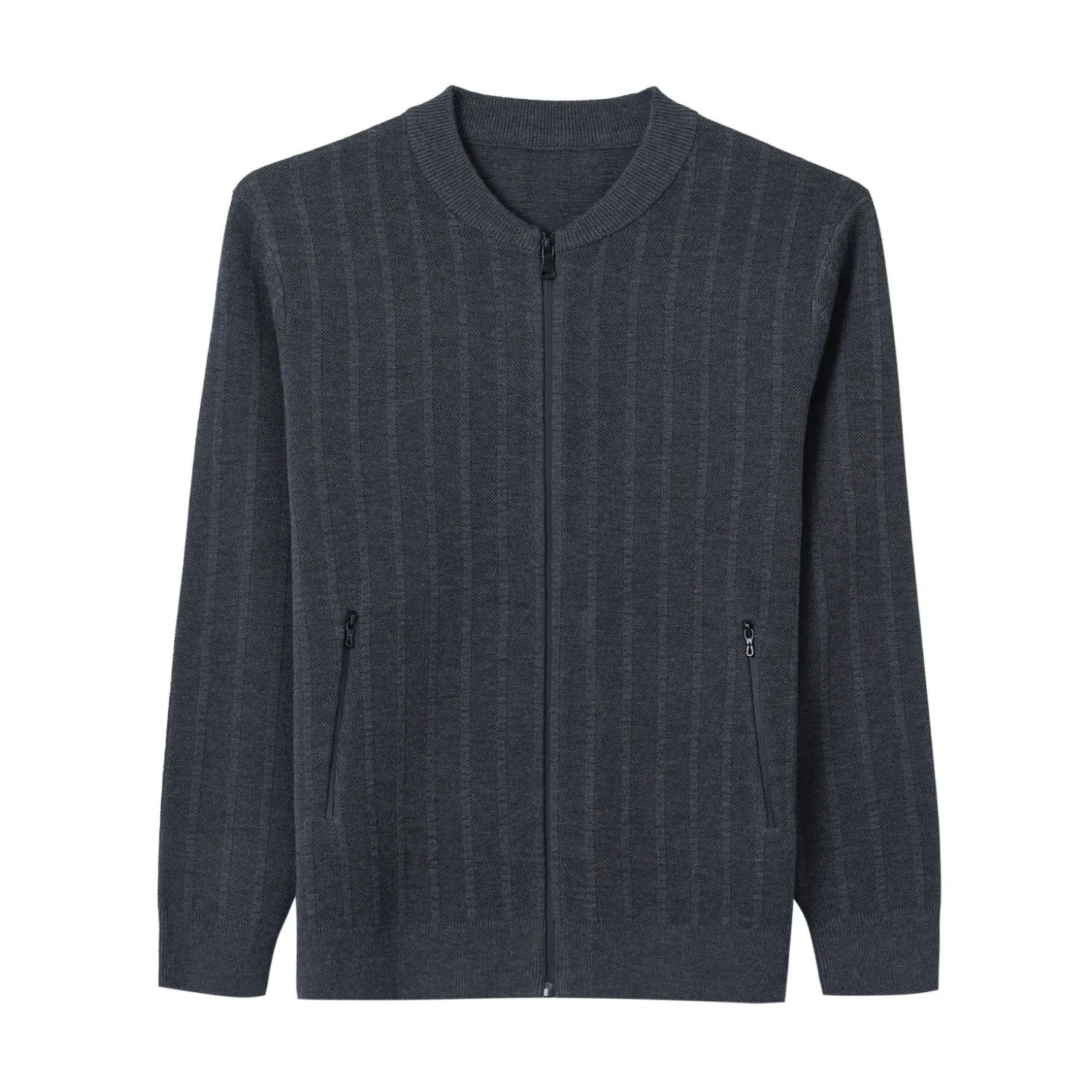 Men Textured Knit Bomber SC-04-M03