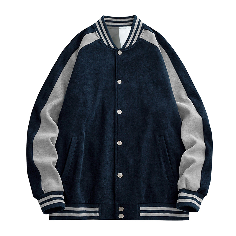 Men Contrast-Sleeve Varsity Jacket SC-04-M05