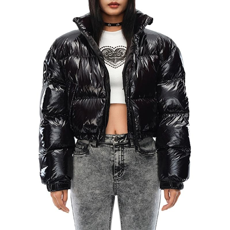 Women Glossy Cropped Puffer SC-05-W04