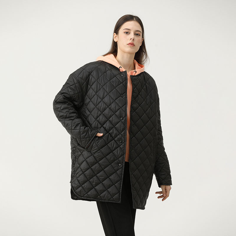 Women Diamond-Quilted Long Coat SC-05-W05