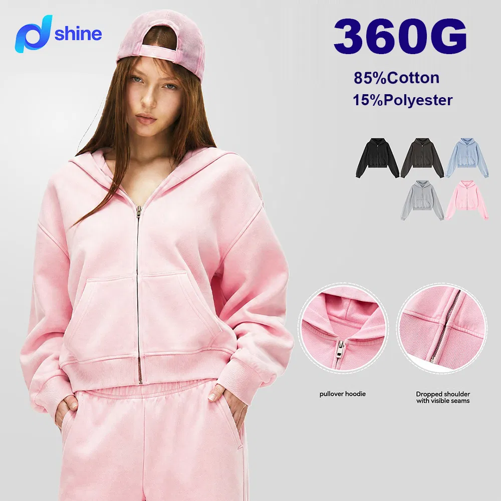 Women Cropped Zip Hoodie SC-08-W04