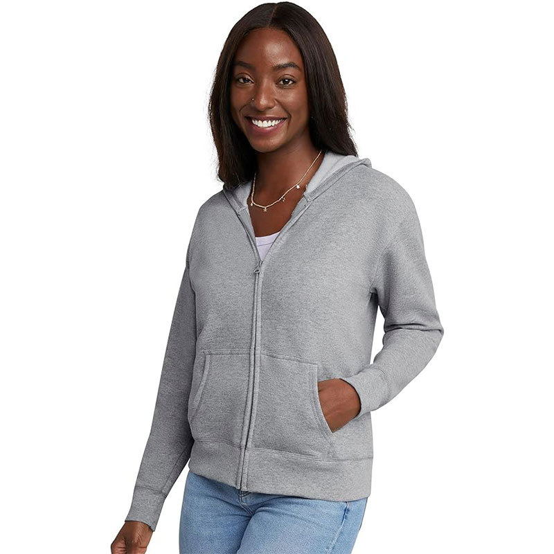 Women Pocketed Zip-Front Hoodie SC-08-W08